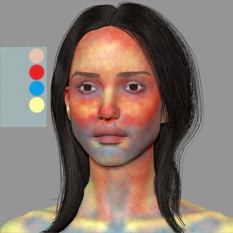 Color Reference Skin, Face Color Reference, Color Zones Of The Face Art, Facial Color Zones, Tone Mapping Face, Tone Mapping, Face Painting Reference, Color Zones Face, Skin Color Zones