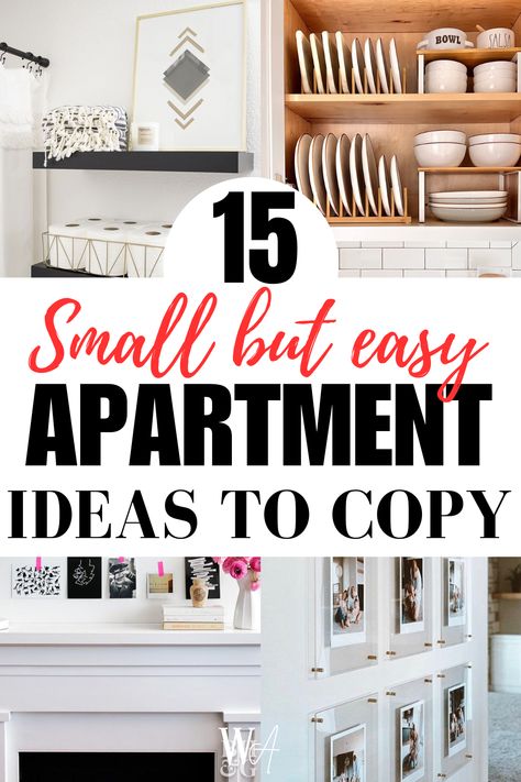 If you or anyone you know are moving into a small apartment, save this post because it's all about small apartment organizing and decorating ideas! Decorating 1 Bedroom Apartment, On A Budget Apartment Decor, Apartment Living Area Ideas, Very Small Apartment Decorating, Cute Rental Apartment Ideas, Decorating A Tiny Apartment, Small Apartment For Rent Design, Small Condo Decorating Ideas, Mid 20s Apartment