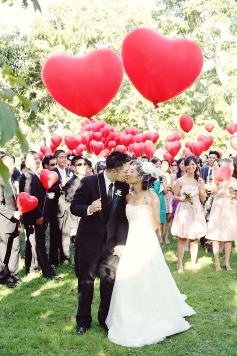 Southern Weddings, Red Wedding, Wedding Balloons, Valentine Wedding, Heart Balloons, Valentines Day Weddings, Heart Wedding, Wedding Bells, Future Wedding