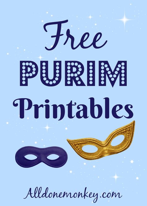 Free Purim Printables - All Done Monkey Purim Crafts Preschool, Purim Preschool, Purim Crafts, Jewish Preschool, Happy Purim, Jewish Crafts, Hebrew School, Mario Coloring Pages, Barbie Coloring Pages