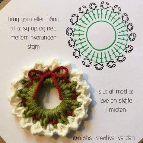 Crochet Free Patterns Christmas, Christmas Wreaths Crochet, Crochet Santa Ornament, Small Crochet Ornaments, Easy Crochet Christmas Decorations, Christmas Ornaments Crochet Free Pattern, Christmas Ornament Crochet Patterns Free, Crochet Christmas Appliques, Christmas Crochet Patterns Free Ornament