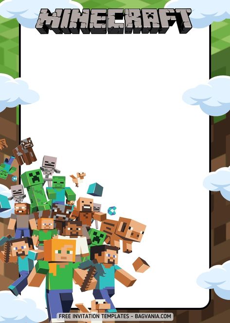 Download Now FREE Minecraft Crafting Birthday Invitation Templates #free #freeinvitation2019 #birthday #disney #invitations #invitationtemplates Birthday Party Template, Minecraft Birthday Party Invitations, Minecraft Invite, Minecraft Birthday Ideas, Mindcraft Party Invitations, Minecraft Background, Minecraft Invitation Template, Minecraft Birthday Party Ideas, Minecraft Invites Birthday Invitations