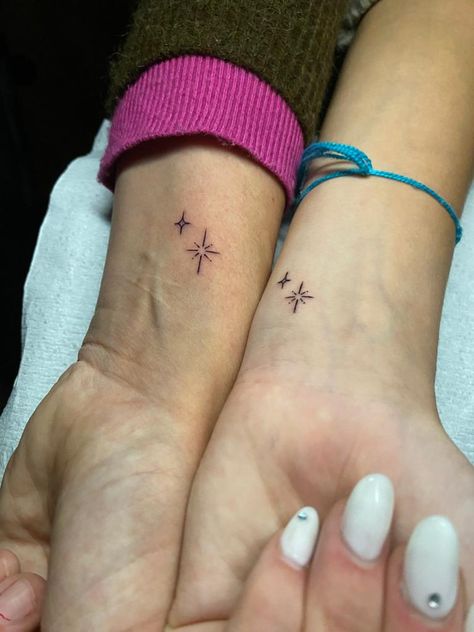 North Star Tattoo, Bff Tats, Mother Daughter Tattoo, Aesthetic Tattoo Ideas, Basic Tattoos, Daughter Tattoo, 20 Aesthetic, Photography Drawing, Couple Tattoo