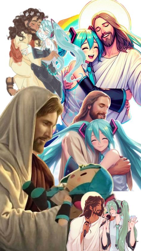 Ah yes, Jesus Christ and Hatsune Miku Famous Historical Figures, Best Duos, A Ship, Hatsune Miku, Television Show, Vocaloid, Historical Figures, Jesus, Memes