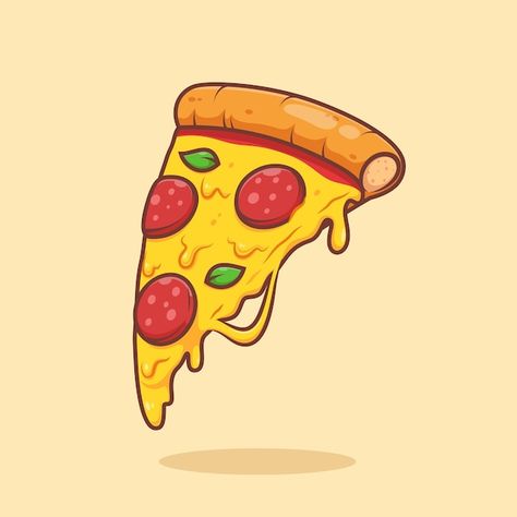 Dripping Pizza Slice Drawing, Melting Cheese Illustration, Animated Food Drawings, Pizza Illustration Drawings, Pizza Slice Illustration, Pizza Animation, Pizza Slice Drawing, Cartoon Pizza Slice, Pizza Character