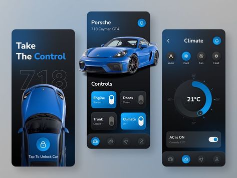 App Design Trends, Car Rental App, Car App, Car Ui, Ux App Design, Porsche Car, Mobile Application Design, Mobile App Design Inspiration, Mobile Ui Design