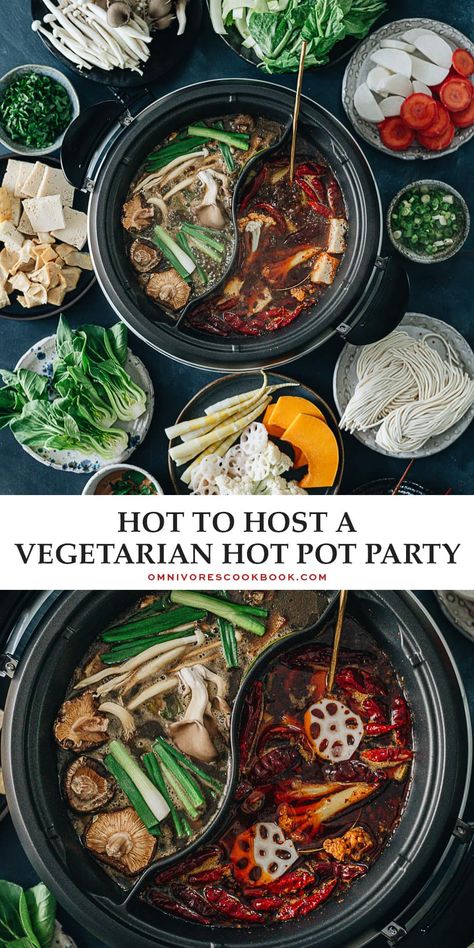 Hot Pot Vegan, Vegan Shabu Shabu, Vegetarian Hotpot Recipe, Veggie Hot Pot, Hot Pot Vegetables, Vegetarian Hot Pot Recipe, Vegan Hotpot, Vegetarian Hot Pot, Vegan Hot Pot