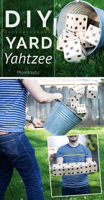 Fun and Easy DIY Backyard Games - Yard Yahtzee, Koti Diy, Outside Games, Yard Games, Lawn Games, Diy Yard, Backyard Games, Diy Games, Wedding Games