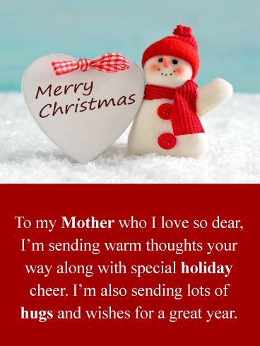 Merry Christmas Mom Quotes, Card For Sister Birthday, Merry Christmas Mom, Merry Christmas Sister, Birthday Greetings For Sister, Sweet Christmas Card, Christmas Greetings Messages, Card For Mother, Card For Sister