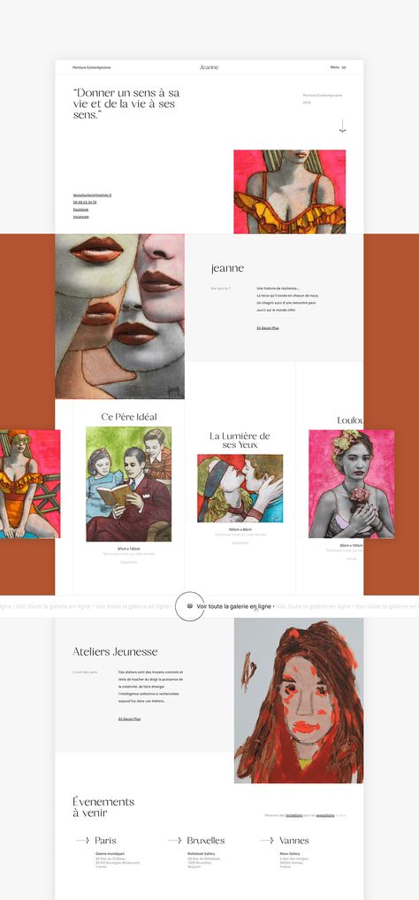 Portfolio Website Design Inspiration, Art Portfolio Website, Web Design Inspiration Creative, Portfolio Website Inspiration, Artist Portfolio Website, Website Layout Inspiration, Painting Website, Website Design Inspiration Layout, Web Portfolio