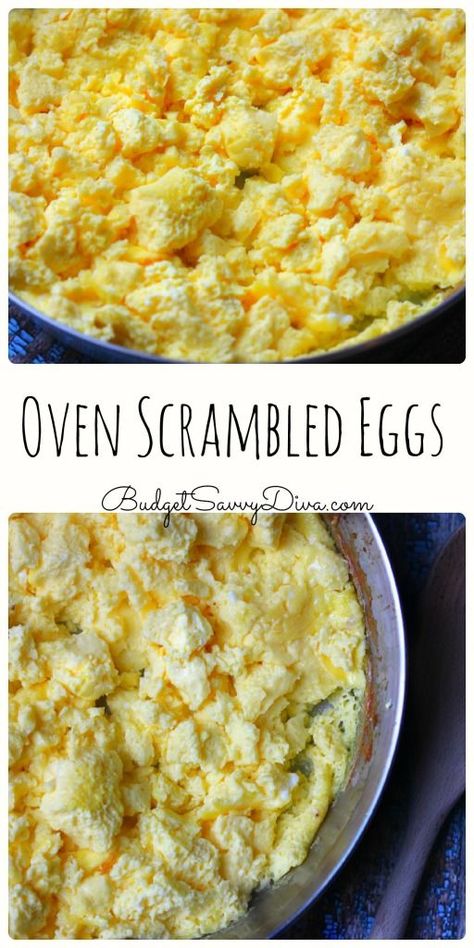 BEST Scrambled EGGS Ever! My family ate 12 eggs in under 10 minutes - the fluffiest scrambled eggs ever! Gluten free and anyone can make this recipe - Oven Scrambled Eggs Recipe Crockpot Scrambled Eggs, Scrambled Eggs Healthy, Oven Scrambled Eggs, Easy Scrambled Eggs, Breakfast Eggs Scrambled, Best Scrambled Eggs, Eggs Healthy, Scrambled Eggs With Cheese, Fluffy Scrambled Eggs