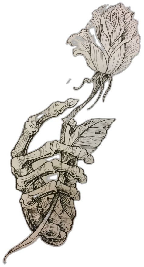 Rose and skeletal hand Skeleton Hand Reference, Skeleton Hands Drawing, Skeletal Hand, Skeleton Arm, Chest Tattoo Ideas, Chest Hair, Flash Tattoos, Skeleton Hand, Black Ink Tattoos