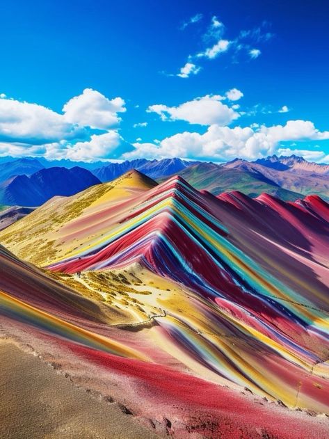 Rainbow Mountain, Peru Rainbow Mountain Peru, Peru Landscape, Peru Poster, Peru Mountains, Rainbow Mountains Peru, Rainbow Mountains, Peru Culture, Peru Travel Guide, Colorful Mountains