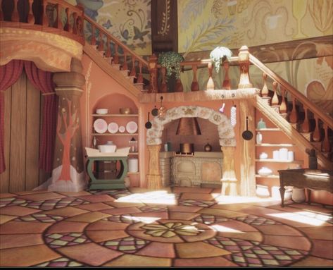 Rapunzel Tower Layout, Rapunzel House, Tangled Rapunzel Tower, Tangled Room, Tangled Castle, Rapunzel Room, Disney Architecture, Rapunzel Castle, Rapunzel's Tower