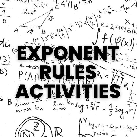 Looking for the perfect activity to teach exponent rules or laws of exponents? Here are 9 exponent rules activities that I have used with my own math students Teaching Exponents, Exponent Laws, Math Projects Middle School, Laws Of Exponents, Middle School Math Worksheets, Negative Exponents, Exponent Rules, Maths Activities Middle School, Math Journals