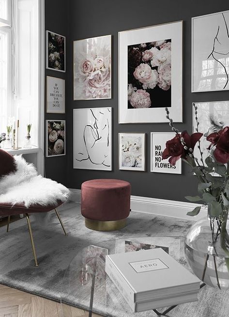 Roses Poster, Design Ložnic, Interior Design Per La Casa, Wall Inspiration, Design Del Prodotto, Inspiration Wall, Cheap Decor, A Living Room, Design Case