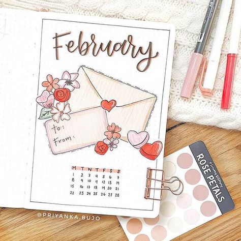 Journal Setup Ideas, February Bujo, Diy Kalender, Bullet Journal Work, February Bullet Journal, Bullet Journal Month, Bullet Journal Ideas Templates, Bullet Journal Spreads, Creating A Bullet Journal