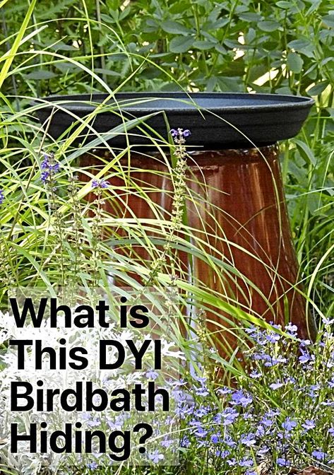 This DYI birdbath is inexpensive to make yourself. It has two purposes: provide water for the birds and hide something underneath it . . . Cover Well Pump Front Yards, Pond Pump Cover Ideas, Bird Bath Well Cover, Water Pump Cover Ideas Outdoor, Decorative Septic Tank Covers, Decorative Septic Tank Cover Ideas, Hide Septic Tank Cover Backyards, How To Cover A Septic Tank Lid, Water Well House Cover Ideas