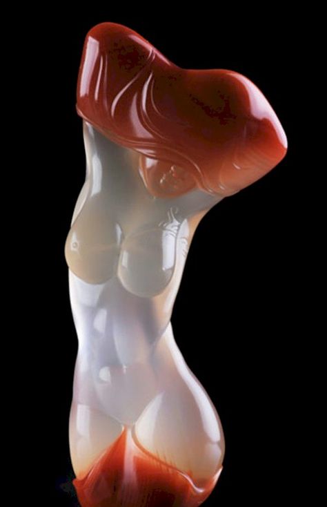 Agate Carving - Magnificient Carving of a woman's figure. The opalescent sheen adds a sensual quality. / Sculpture / Gem Carving / Woman / Agate Carving, Crystal Photography, Wax Carving, Women Figure, Rough Gemstone, Crystal Grid, Ocean Inspiration, Light Reflection, Stone Carving