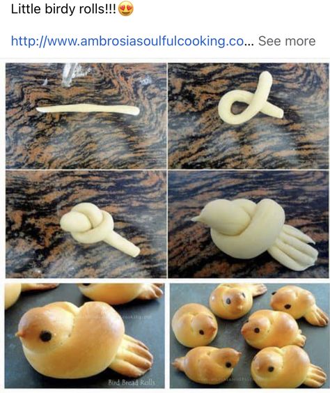 Bird Bread, Resep Smoothie, Easy Food Art, Sweet Snacks Recipes, Food Recepie, Whole Wheat Flour, Food Crafts, Bread Rolls, Wheat Flour