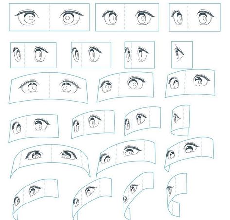 Body All Angles Reference, Anime Eyes At Different Angles, Angle Reference Perspective, Procreate Free Brushes, Monster Factory, Manga Eyes, Perspective Drawing Lessons, Free Brushes, 얼굴 드로잉