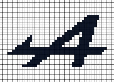 A pixel art template of the B W T Alpine F1 logo (dark navy on white). F1 Perler Beads, F1 Grid Wallpaper, F1 Crochet Pattern, F1 Logo, F1 Pixel Art, Formula 1 Alpha Pattern, Pixel Art Logo, F1 Drivers 2022 Grid, Alpine Logo