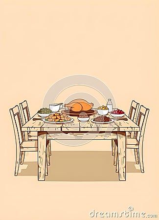 ai-generated-drawing-thanksgiving-table-food-picture-turkey-bottle-water Thanksgiving Table Illustration, Thanksgiving Food Drawing, Dinner Table Drawing, Drawing Thanksgiving, Thanksgiving Vector, Thanksgiving Drawings, Thanksgiving Clip Art, Friends Ideas, Fresh Salad Recipes