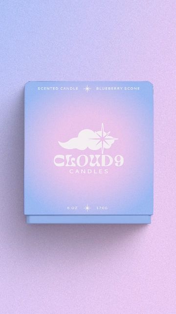 Nonna | Brand design on Instagram: "Some more cloud9 candles branding💜✨ . . . #candlesofinstagram #candlemaking #candlelover #candlelovers #candlescented #candleart #candlecare #candlecraft #candleloversofinstagram #brandingdesign #branding #brandingstudio #brandinginspiration #brandingideas #branding_design #brandingsource #graphicdesigncentral #graphicdesignblog #graphicdesigncommunity #logodesigner #labeldesign #candlelabels #logonew #logotype #logofolio" Cloud Business Card, Dreamy Packaging Design, Cloud Packaging, Cloud Branding, Cloud Logo Design, Logo Design Set, Logo New, Cookie Business, Graphic Design Blog