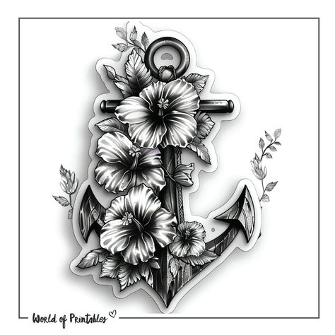 Anchor Flower Tattoo, Anchor Tattoos, Flower Tattoos, Flower Tattoo, Tattoo Ideas, Tattoos, Flowers, Christmas, Quick Saves