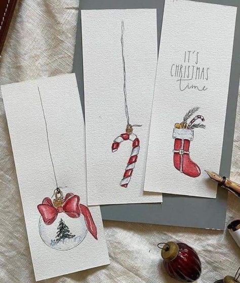 Christmas Watercolors, Watercolor Christmas Cards Diy, Winter Karten, Painted Christmas Cards, Simple Christmas Cards, Christmas Card Art, Watercolor Christmas Cards, Christmas Card Crafts, Diy Christmas Cards