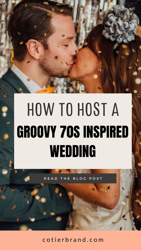 How to Host a Groovy 70s-Inspired Wedding Elegant 70s Party, 1970 Wedding Theme, 70s Wedding Party, 70s Wedding Ideas, 70s Inspired Wedding Decor, Wedding 70s Style, Country Disco Wedding, Groovy Wedding Ideas, 70s Aesthetic Wedding