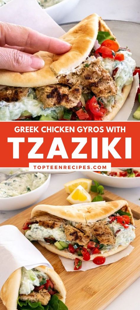 Greek Chicken Gyros Oven, Blackstone Gyros, Gyro Chicken Marinade, Gyros Recipe Chicken, Chicken Gyro Marinade, Gyro Dinner, Tzaziki Recipe, Gyro Marinade, Healthy Gyros