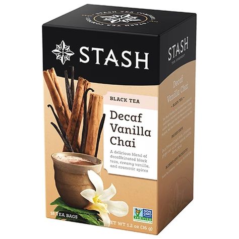 Decaf Tea, Decaffeinated Tea | Stash Tea Vanilla Chai Tea, Chai Spices, Decaf Tea, Stash Tea, Decaffeinated Tea, Black Tea Bags, Vanilla Chai, Chai Spice, Tea Latte