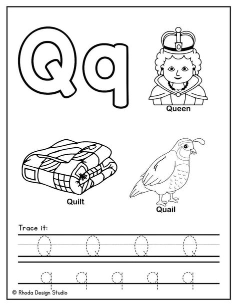 Letter Q Coloring Pages Crafts For Letter Q Preschool, Letter Q Tracing Worksheet, Letter Q Coloring Page, Q Crafts For Toddlers, Letter Q Crafts For Preschoolers, Letter Q Activities For Preschool, Letter Q Worksheets, Bird Crafts Preschool, Coloring Letters