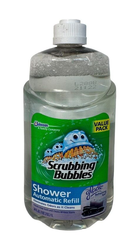 Scrubbing Bubbles Automatic Shower Cleaner Refill  Glade Refreshing Spa 34 oz Mildew Stains, Scrubbing Bubbles, Soap Scum, Shower Cleaner, Favorites List, Add Me, Ebay Store, Bubbles, Spa