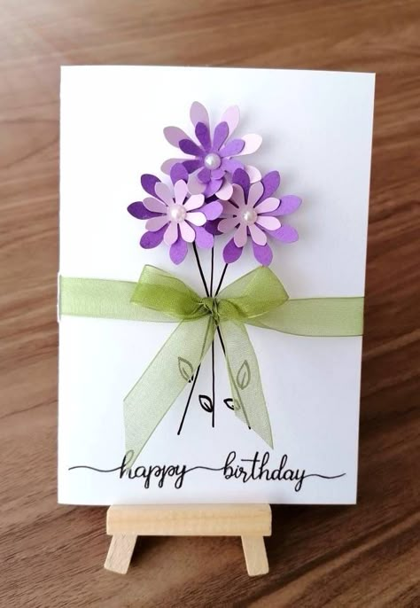 Diy Unicorn Birthday Card, Unicorn Birthday Cards, Flower Birthday Cards, Birthday Card Craft, Homemade Birthday Cards, Greeting Card Collection, Bday Cards, Quilling Cards, Birthday Cards Diy