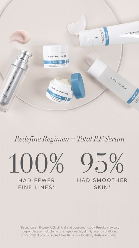 Total Rf Serum, Redefine Regimen, Rodan And Fields Redefine, Antiaging Skincare, Nightly Routine, Anti Aging Skincare Routine, Life Changing Skincare, Uneven Skin Texture, Younger Skin