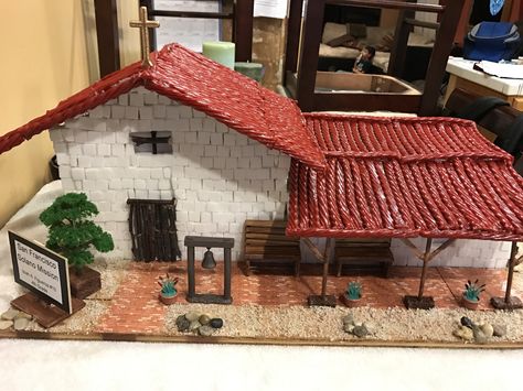 San Francisco Solano Mission #4thGradeProject #SugarCubes #RedVines #Mission #Project #FrontView Diy Mission Project, Mission Project Ideas, Alamo Project, California Missions Project, San Gabriel Mission, Mission Report, Mission Projects, California Missions, Homeschool Education