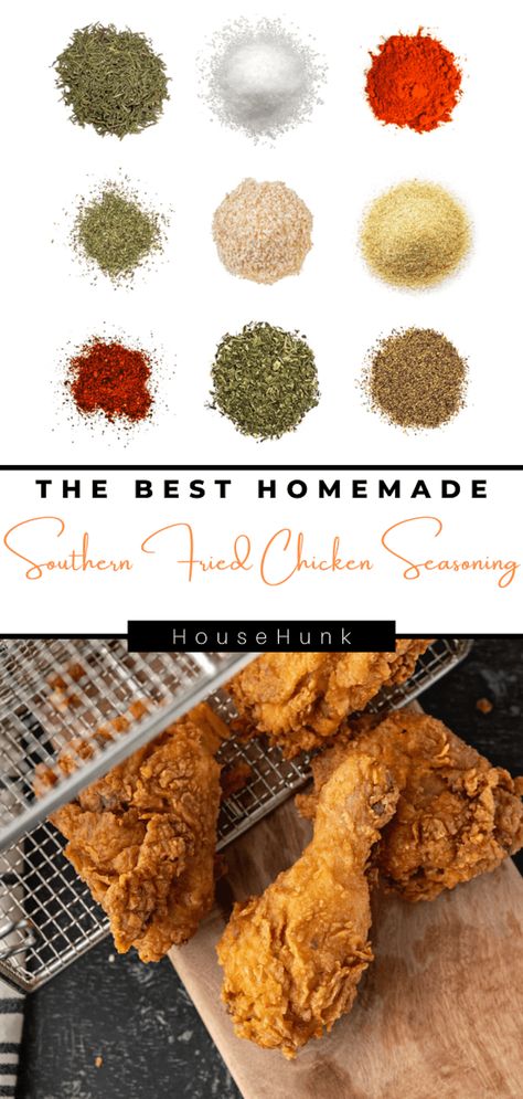 Boost your fried chicken game with this homemade Southern Fried Chicken seasoning. Experience the vibrant flavors of the American South in every bite. Best Fried Chicken Seasoning, Chicken Fry Seasoning, Best Seasoning For Fried Chicken, Southern Fried Chicken Seasoning, Fried Chicken Spice Blend, Hip Hop Chicken Seasoning, Fried Chicken Flour Seasoning, Chicken Seasoning Recipes Grilled, Fried Chicken Seasoning Spices