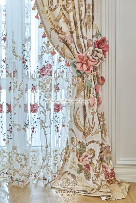 Curtain Decor Ideas, Fancy Curtains, Elegant Draperies, Curtain Decoration, Curtain Installation, Antonovich Design, Unique Curtains, Plain Curtains, Luxury Curtains