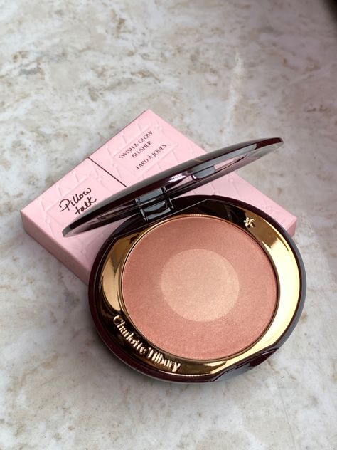 Charlotte Tilbury Blush Aesthetic, Charolette Tilbury Blush, Charlotte Tilbury Pillow Talk Blush, Charlotte Tilbury Aesthetic, Pillow Talk Blush, Charlotte Tilbury Blush, Pretty Makeup Products, Charlotte Aesthetic, Koleksi Makeup