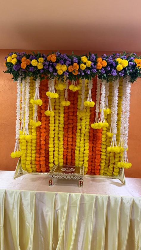 Ganesh Chaturthi Flower Decoration, Ganeshji Decoration, House Mandir, Ganpati Decoration At Home Unique, Ganpati Decoration Theme Ideas, Ganpati Design, Puja Mandap, Bappa Decoration, Gauri Decoration