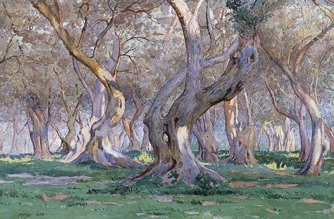 Live Oak Trees, Oak Grove, Scene Art, California Art, Tree Tattoo, Landscape Artist, Tree Art, Tree Painting, Watercolor Landscape