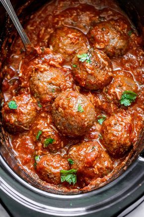 Slow Cooker Italian Sausage Meatballs - A dreamy and hearty, comfort-style slow cooker recipe that's too good NOT to be on rotation! Slow Cooker Recipes, Slow Cooker Italian Sausage, Sausage Meatballs Recipes, Italian Sausage Meatballs, Slow Cooker Italian, Sausage Meatballs, Italian Sausage Recipes, Slow Cooker Meatballs, Slow Cooker Recipe