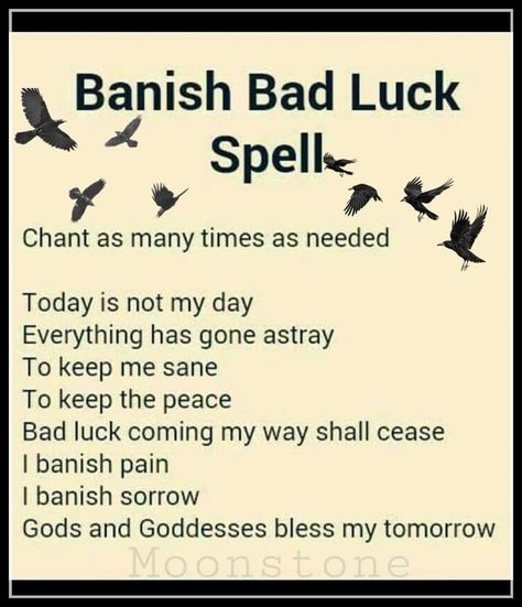 Bad Luck Spell, Get Rid Of Bad Luck, Truth Spell, Celtic Witch, Luck Spell, Wicca Recipes, Spells That Actually Work, Banishing Spell, Witchcraft Spells For Beginners