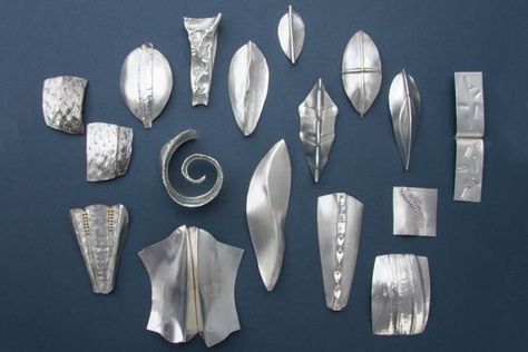 Foldforming and Microfolding | Metalwerx, Inc. Metal Forming Jewelry, Fold Forming Jewelry Tutorials, Fold Forming Jewelry, Fold Forming, Silver Jewelry Diy, Sculptural Jewelry, Metal Forming, Aluminum Jewelry, Rings Ideas