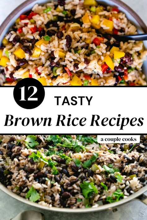 Here are all the best brown rice recipes to make a meal with this healthy whole grain! There's something for everyone in these top ideas. #brownrice #recipes #brownricerecipes Brown Rice Side Dish, Brown Rice Dishes, Best Brown Rice, Brown Rice Recipes Healthy, Healthy Brown Rice, Rice Bowls Healthy, Healthy Rice Recipes, Brown Rice Salad, Rice Side Dish Recipes