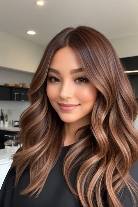 hair color ideas Flippy Hairstyles, Cinnamon Hair, Rambut Brunette, Hair Color Caramel, Braided Bun Hairstyles, Hair Color Auburn, Low Lights Hair, Winter Hair Color, Summer Hair Color