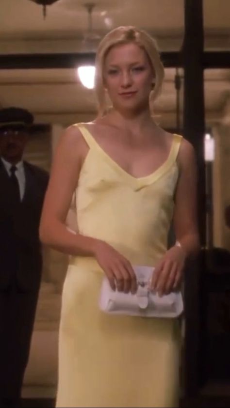 Andy Anderson Yellow Dress, Andi Anderson Yellow Dress, How Loose A Guy In 10 Days Yellow Dress, How Lose A Guy In 10 Days Yellow Dress, Y2k Movies, Yellow Characters, Silk Yellow Dress, Dream Prom Dress, Brain Chemistry