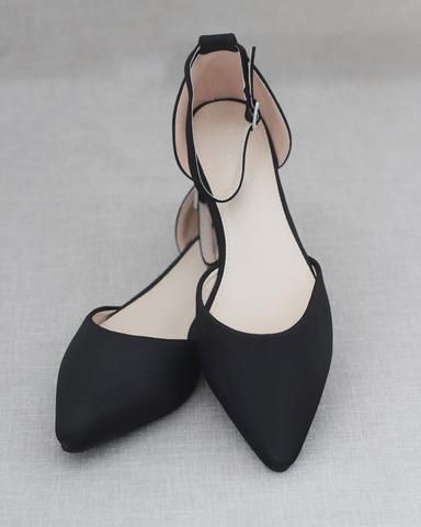 Women Evening Shoes for Bridesmaids Shoes, Mother of The Bride, Formal Events – Kailee P. Inc. Wedding Dress Shoes Flats, Pink Bridesmaid Shoes, Dressy Black Flats, Women Shoes Collection, Flats With Ankle Strap, Bridesmaids Shoes, Heel Sandals Outfit, Womens Black Flats, Black Blush